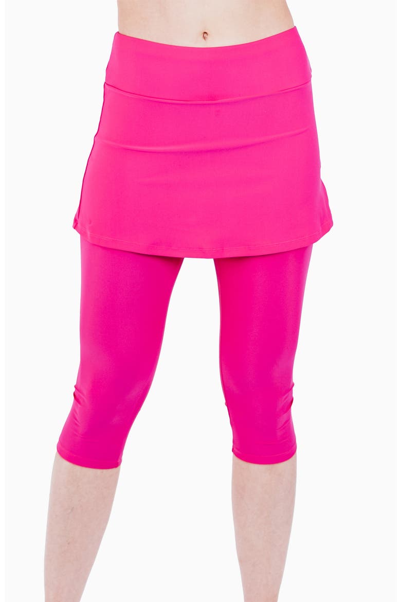 Skirted Swim Capris, Main, color, Pink