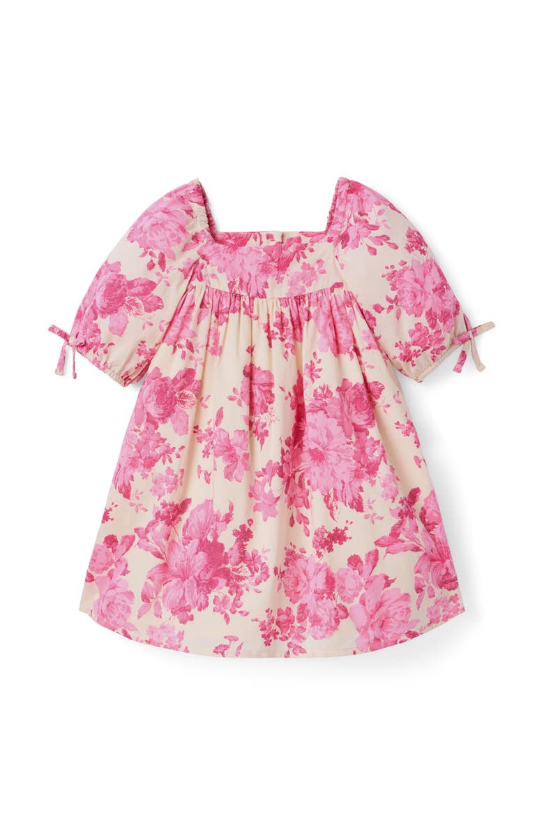 Janie and Jack Floral Puff Sleeve Dress, Main, color, Pink