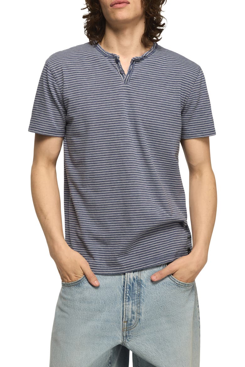 Stripe Venice Burnout Henley, Main, color, BLUE MULTI