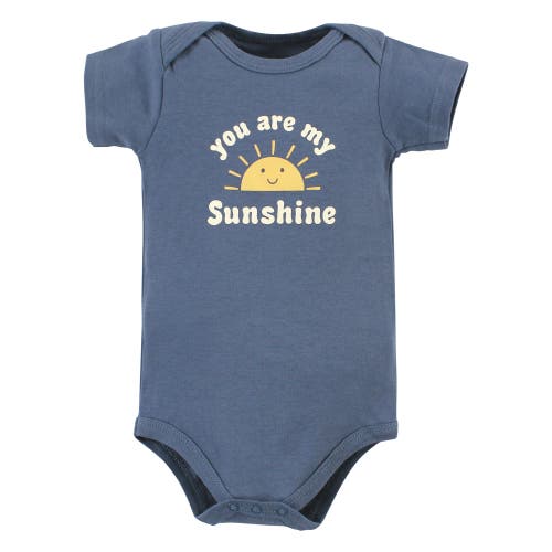 Hudson Baby Five-piece Set Of Cotton Infant All-in-one Bodysuits In Blue