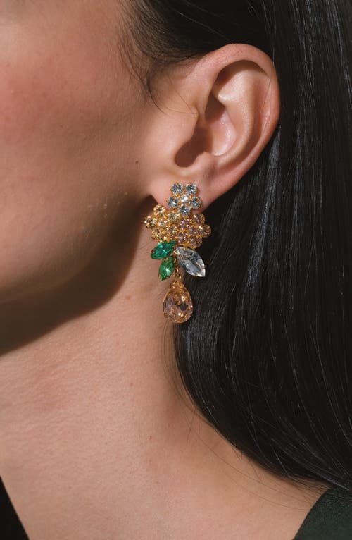 Jennifer Behr Bouquet 18k Gold-plated Crystal Earrings In Gold