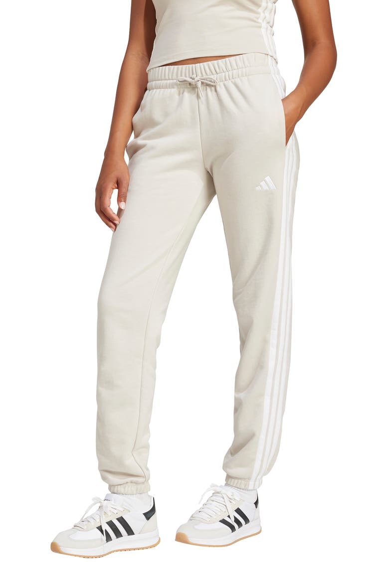 3-Stripes Fleece Sweatpants, Main, color, WONALU/ WHITE