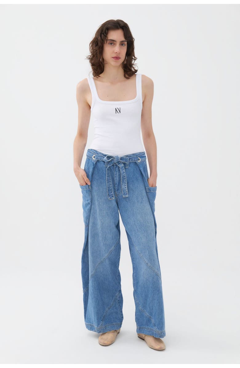 Nocturne Contrast Top Stitching Pockets Jeans, Alternate, color, 