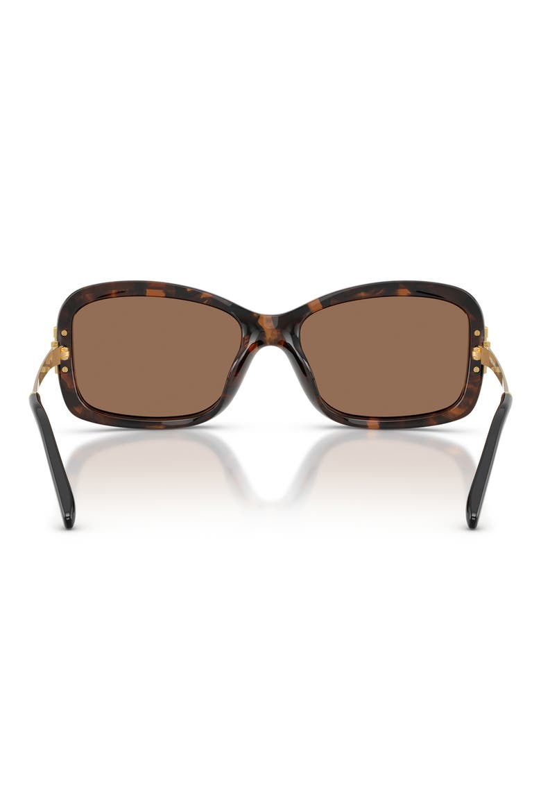 56mm Rectangular Sunglasses, Alternate, color, TORTOISE / DARK BROWN
