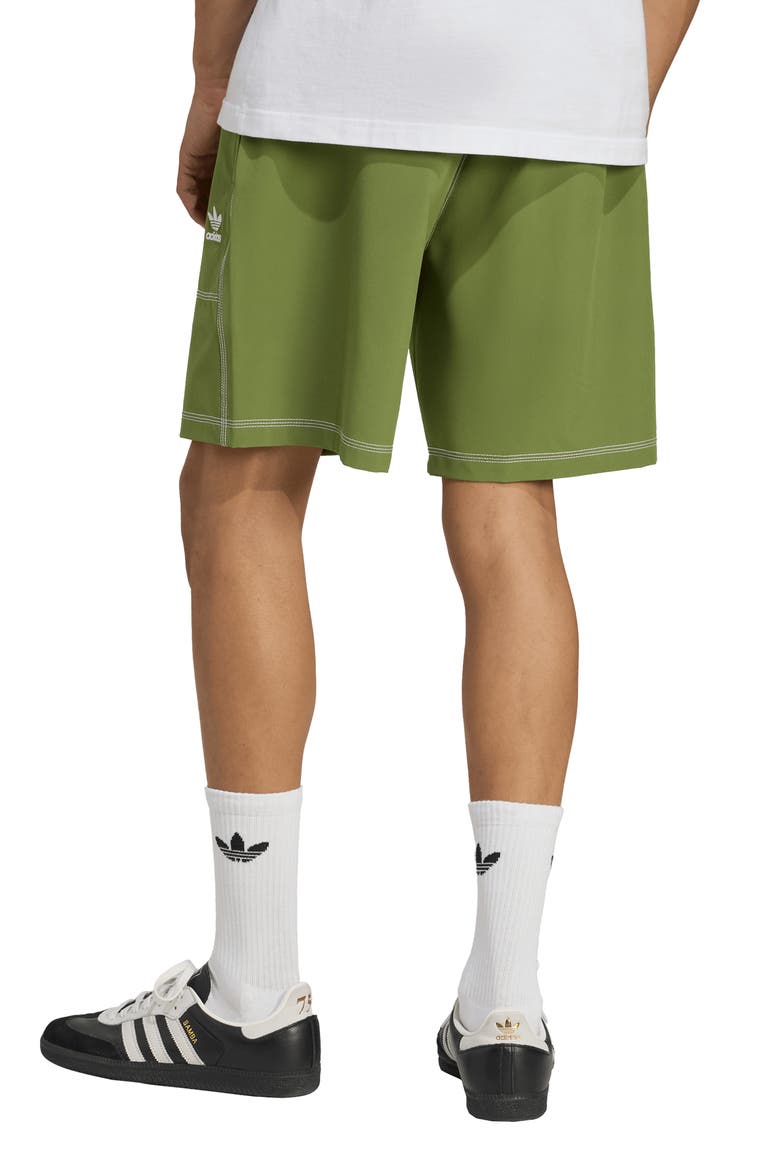 Trefoil Essentials Sweat Shorts, Alternate, color, OLIVE