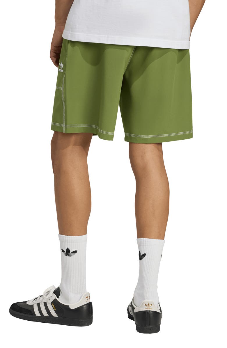 adidas Originals Trefoil Essentials Sweat Shorts, Alternate, color, Olive