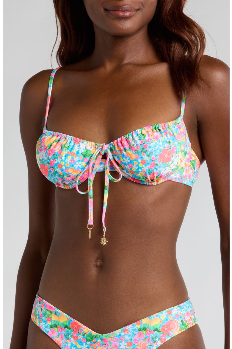 Ruched Underwire Bikini Top, Main, color, MERMAID GARDEN