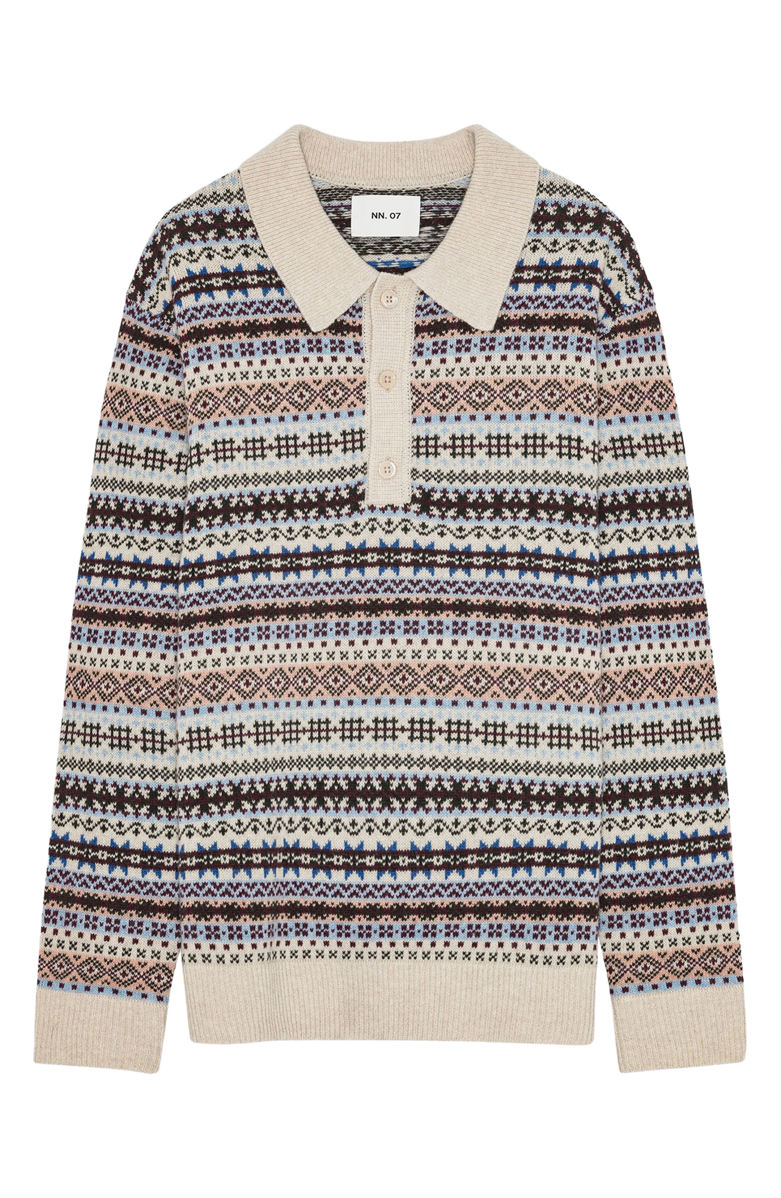 NN07 Robbie 60004 Fair Isle Polo Sweater