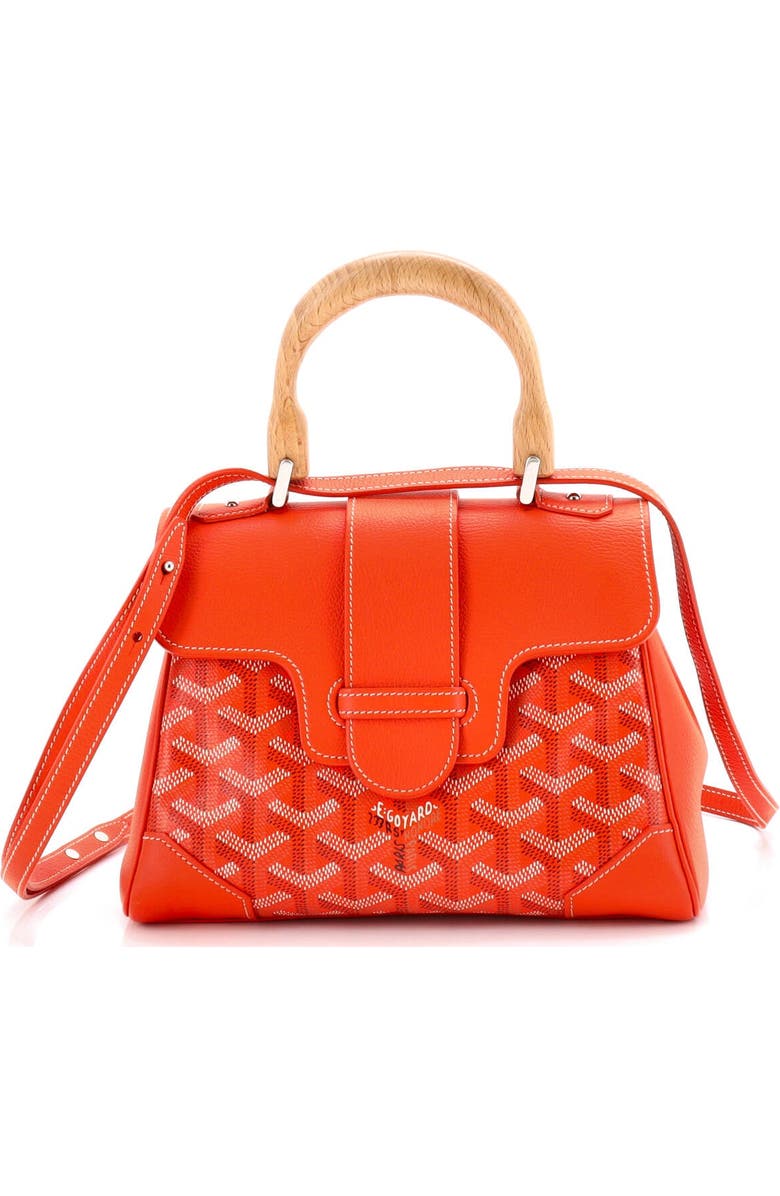 Pre-Owned Goyard Saigon Top Handle Bag Coated Canvas with Leather Mini, Main, color, Orange