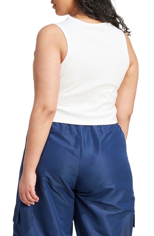 Adidas Originals Essentials Lifestyle Rib Crop Tank Top In White
