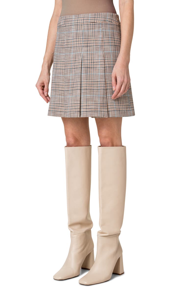 Akris punto Pleated Glen Plaid skirt, Alternate, color,