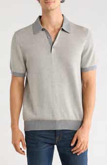 Herringbone Short Sleeve Knit Polo