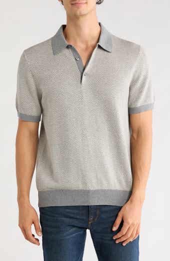 Herringbone Short Sleeve Knit Polo