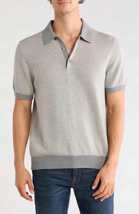 Herringbone Short Sleeve Knit Polo