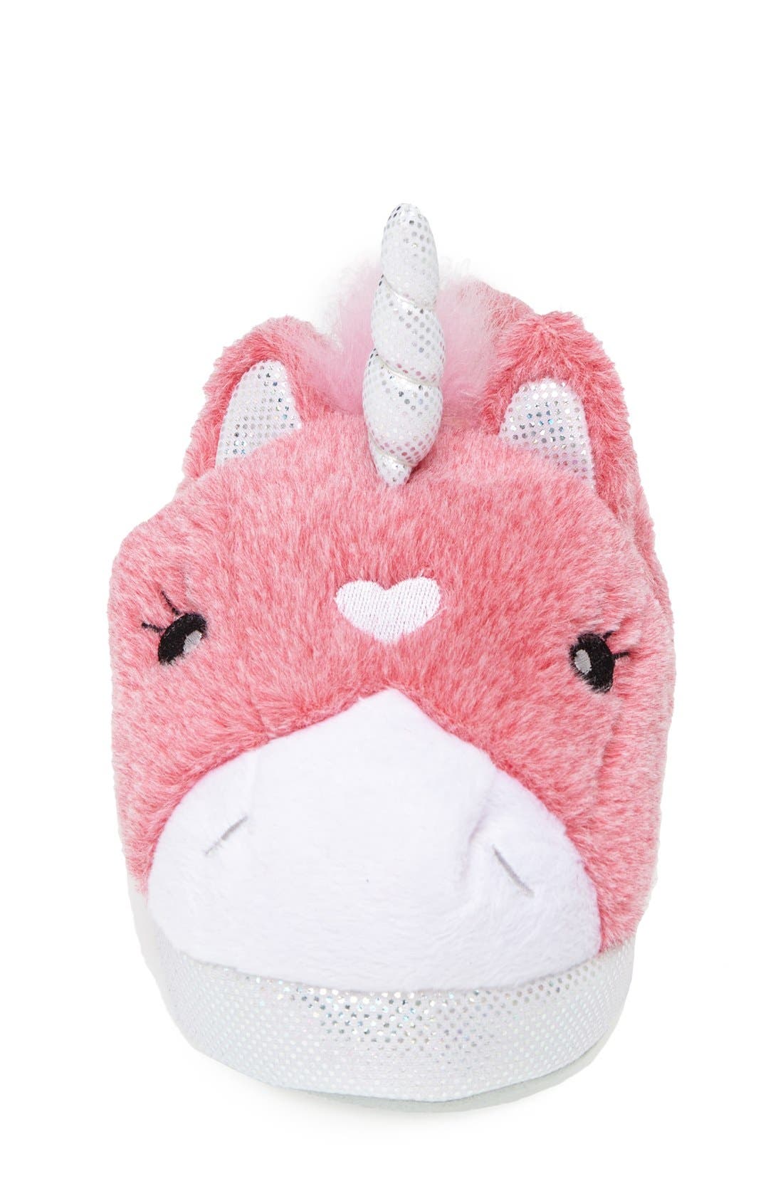 'Unicorn' Light-Up Slipper, Alternate, color, PINK MULTI