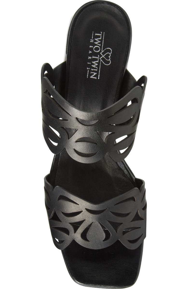 2 Twin Hearts Laser Cutout Slide Sandal, Alternate, color,