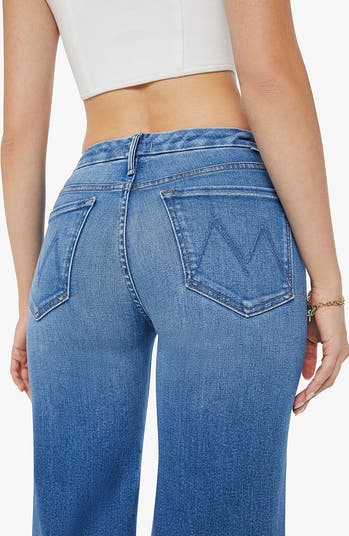 Mother The Roller Jeans Womens 31 Let's Trip Light Wash NWOT Wide 2024 Leg Stretch