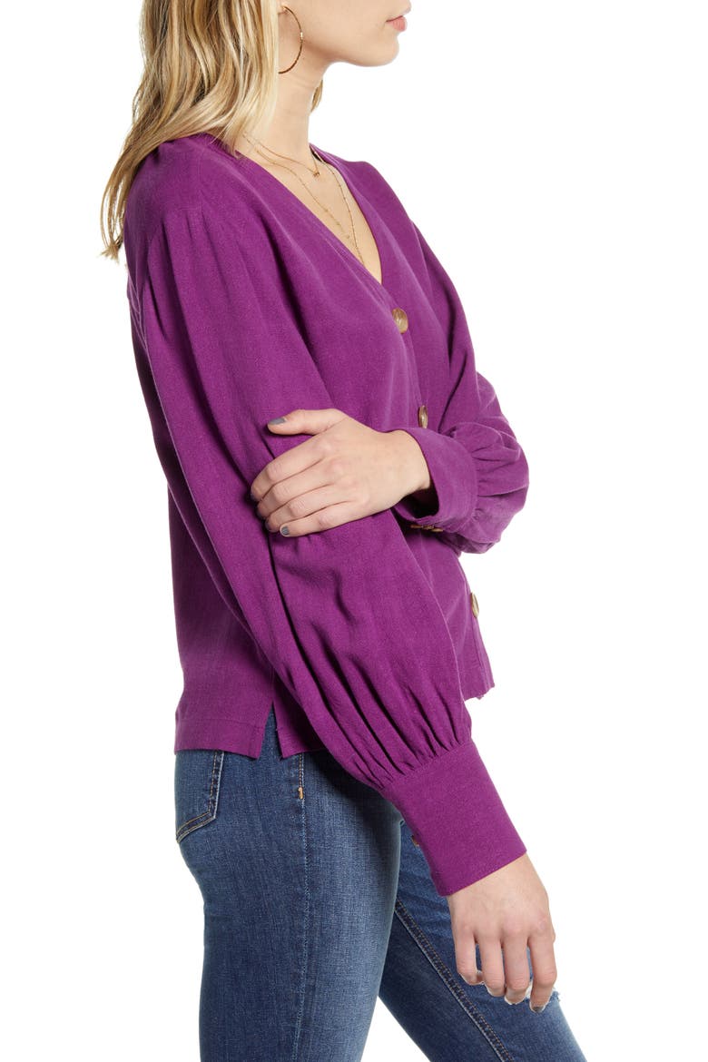 Bishop Long Sleeve Blouse, Alternate, color, PURPLE BELL