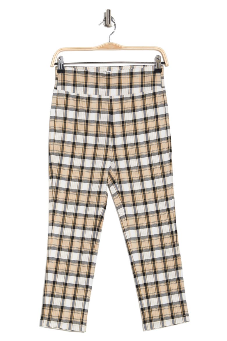 High Waist Capri, Alternate, color, KHAKI PLAID