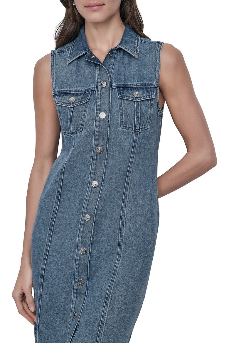 Sleeveless Denim Maxi Shirtdress, Alternate, color, COOPER