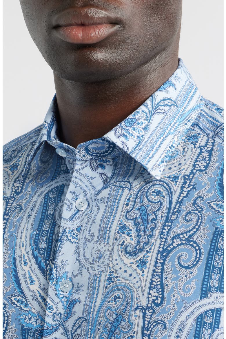 Roma Stretch Cotton Dress Shirt, Alternate, color, PRINTED AZURE BASE