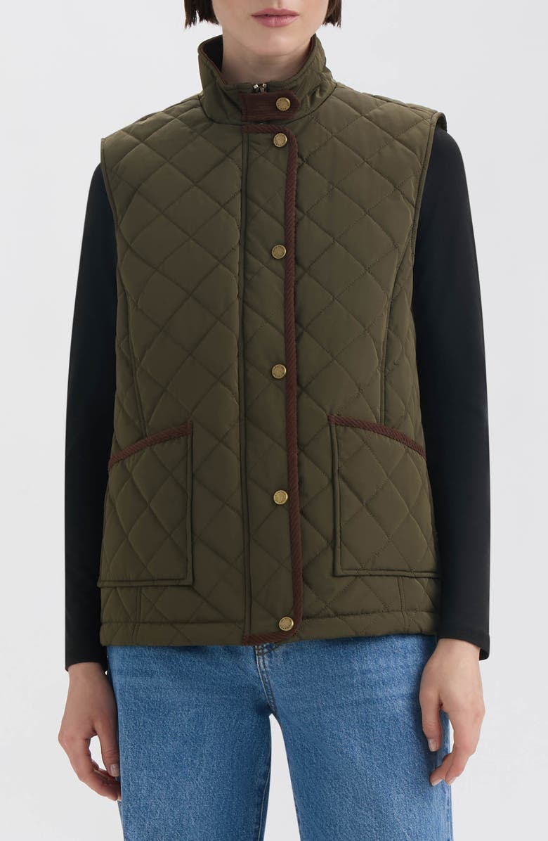 Hunter Diamond Quilted Vest, Main, color, Hunter Green