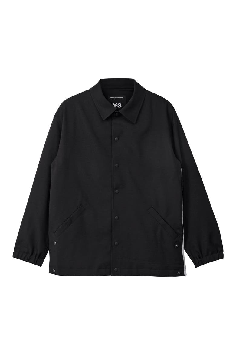 Snap Front Recycled Polyester Jacket, Main, color, BLACK