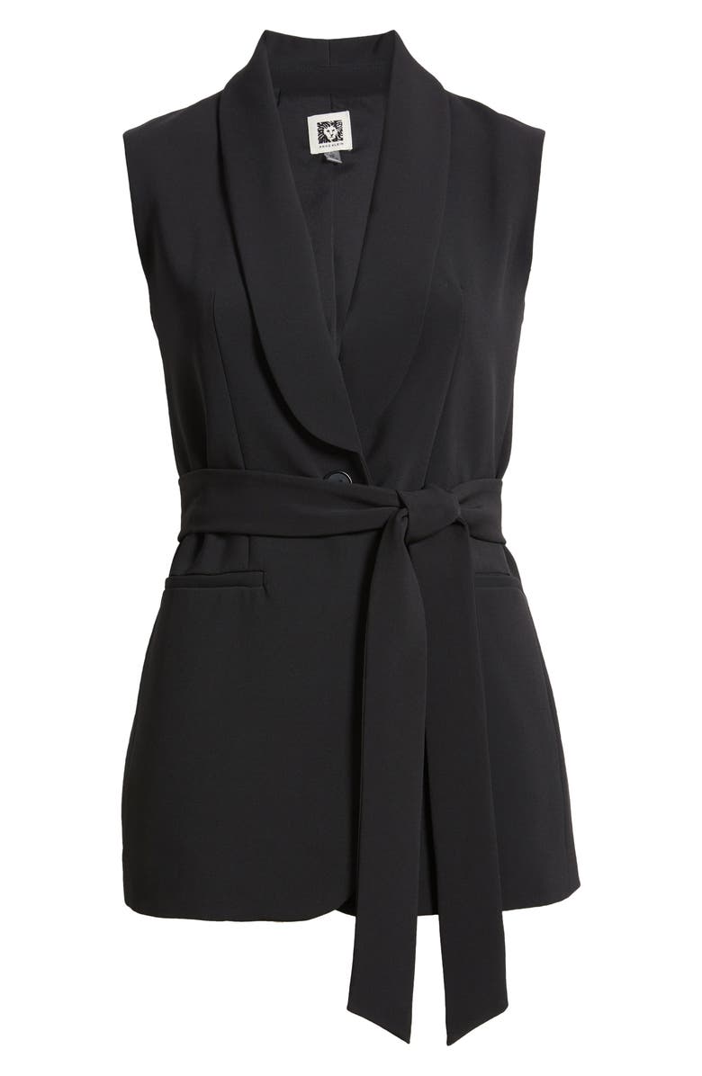 Anne Klein Shawl Collar Belted Vest, Alternate, color, 