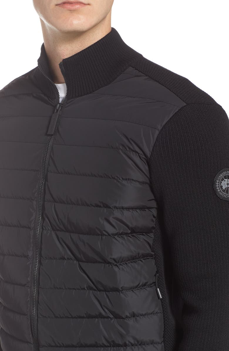 Canada Goose Hybridge Slim Fit Down Front Knit Jacket, Alternate, color,
