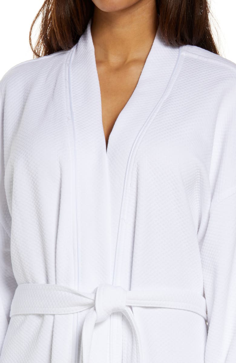 Majestic International Panama Waffle Robe, Alternate, color, White