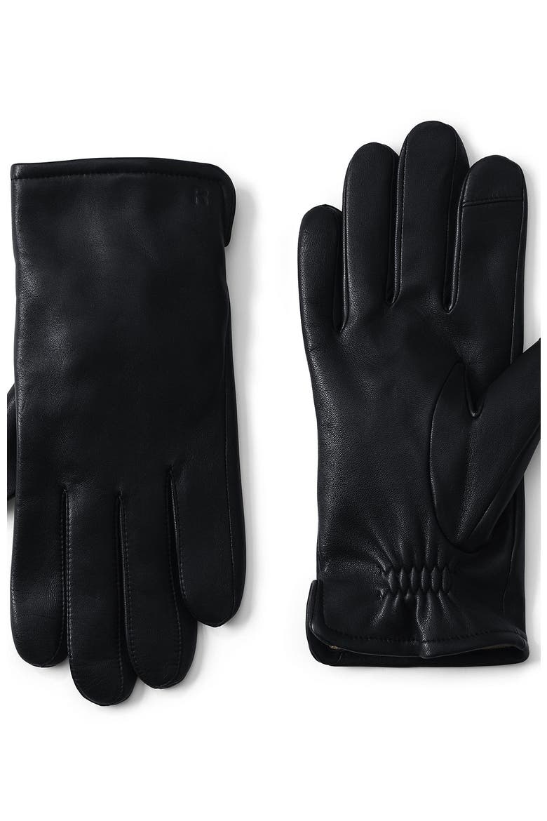 Cashmere Lined EZ Touch Leather Glove, Main, color, Black