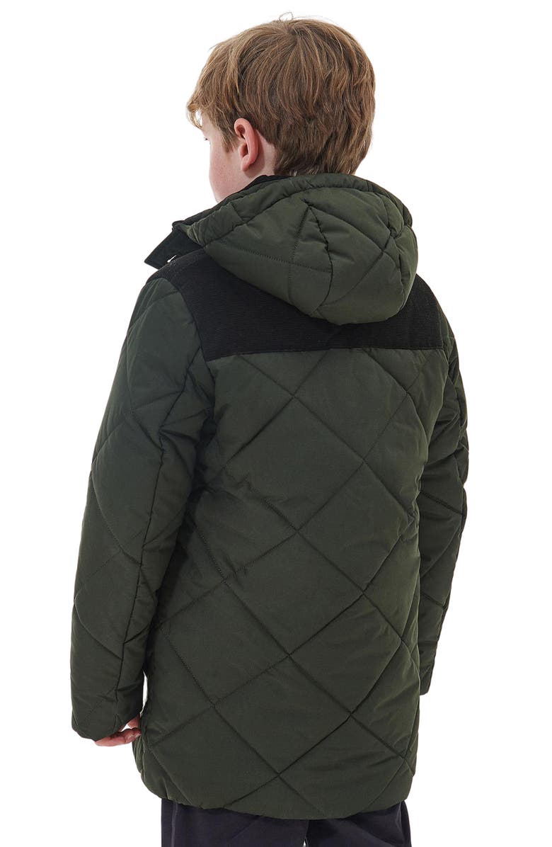 Barbour Kids' Elmwood Quilted Hooded Jacket, Alternate, color, 