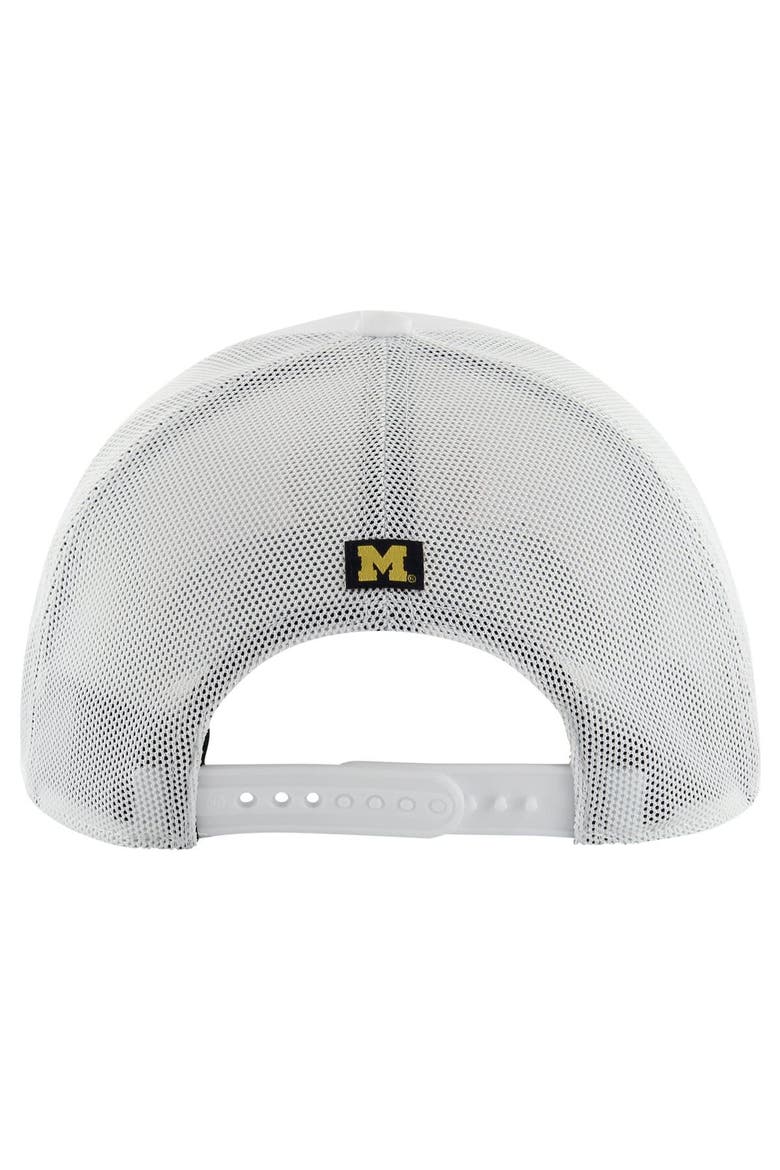 Men's '47 White Michigan Wolverines Fairway Trucker Adjustable Hat, Alternate, color, White