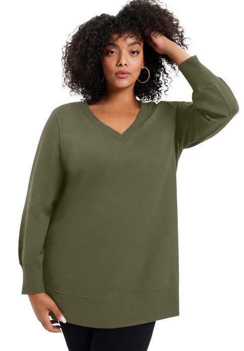 V-Neck French Terry Sweatshirt
