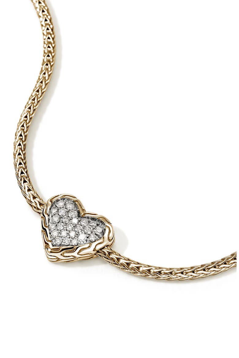 Essentials Heart Pavé Bracelet, Alternate, color, GOLD