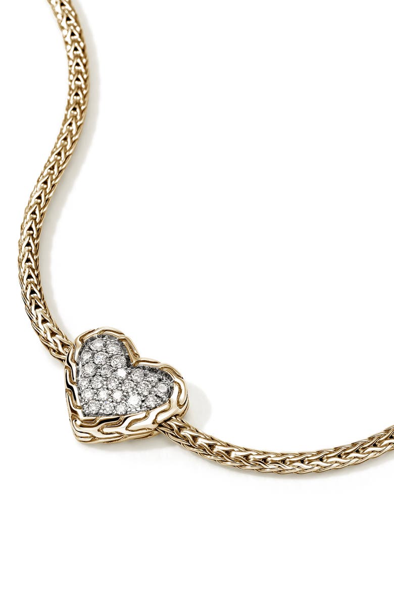 John Hardy Essentials Heart Pavé Bracelet, Alternate, color,