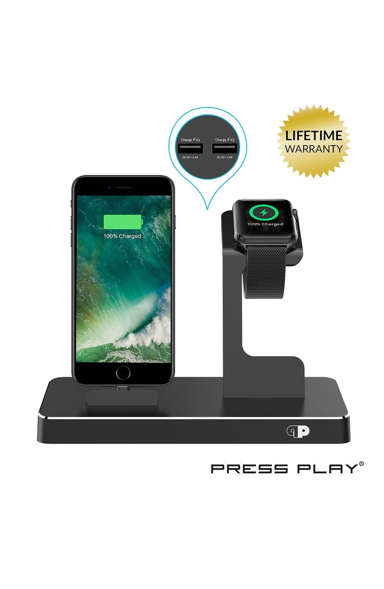 PRESS PLAY One Dock Power Station - Black, Main, color, 