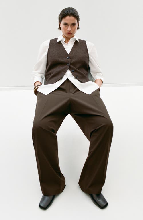 Mango Speckled Wool Blend Waistcoat In Brown