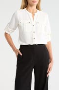 T Tahari Roll Tab Snap-Up Shirt