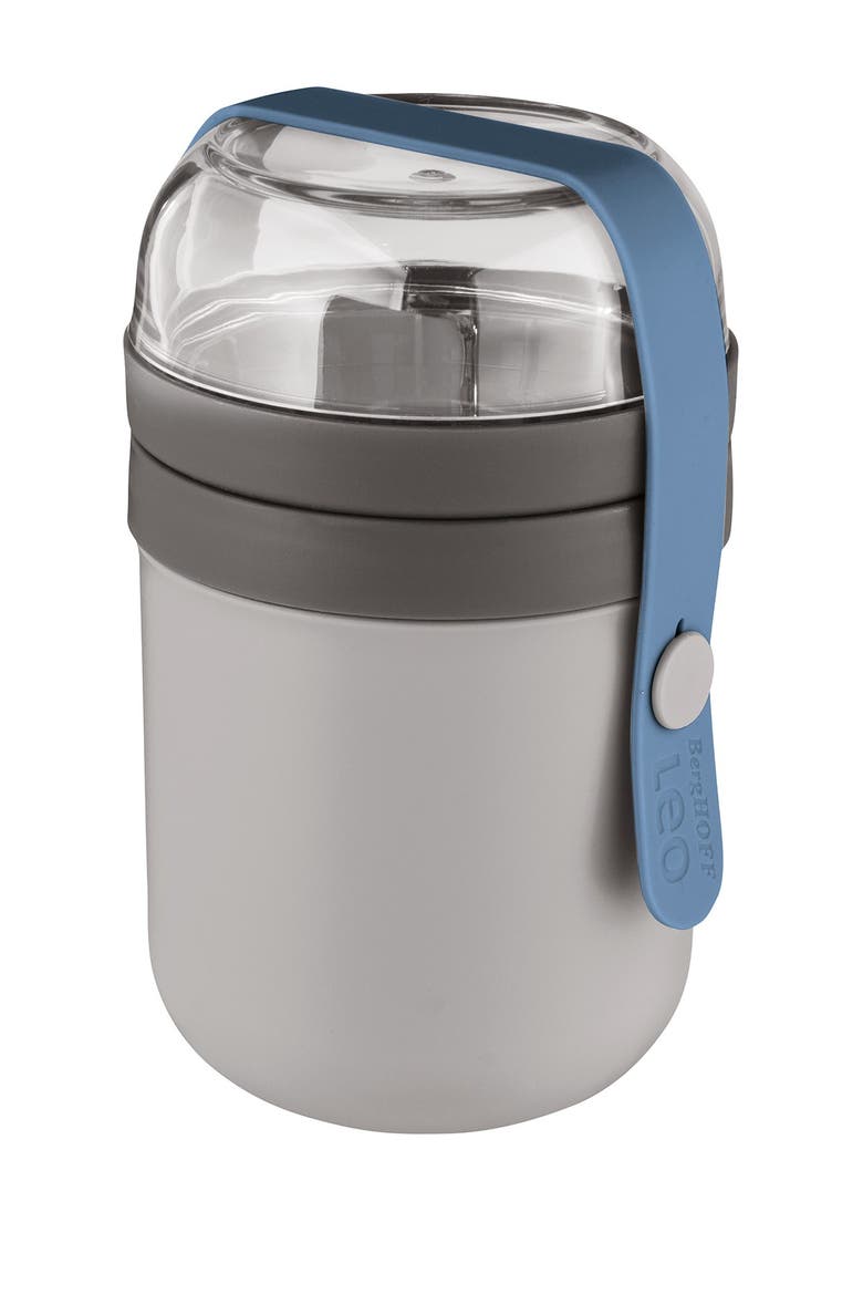 Grey/Blue Leo 0.5qt Dual Lunch Pot, Main, color, GREY/BLUE