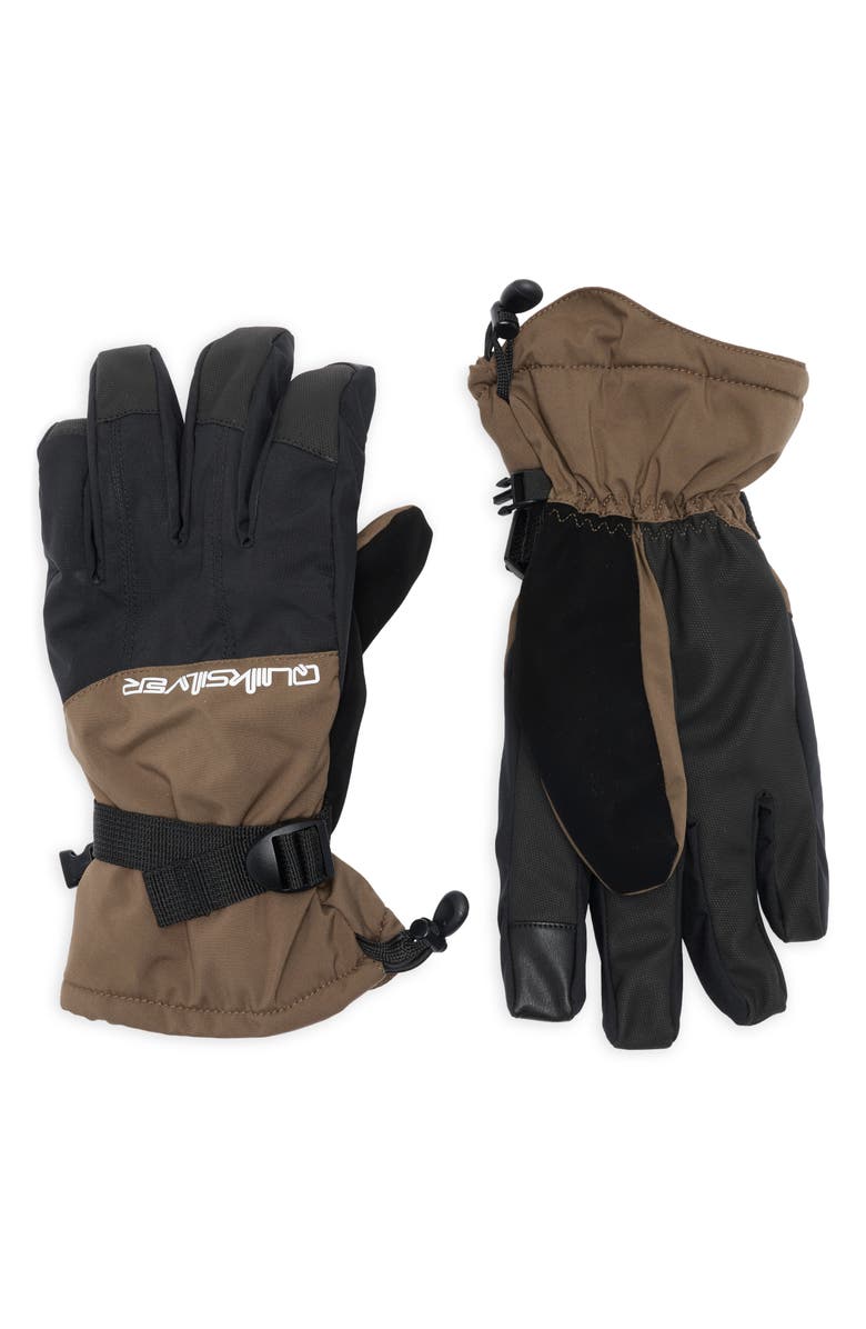 Quiksilver Mission Water Repellent Gloves, Main, color, Canteen