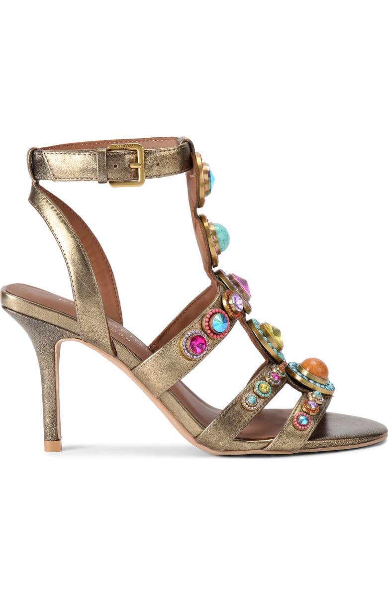 Kurt Geiger London Octavia Crystal Embellished Cage Sandal, Main, color,