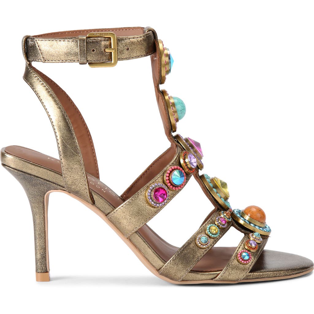 Kurt Geiger Womens Bronze Com Octavia High Crystal-embellished Metallic-leather Heeled Sandals
