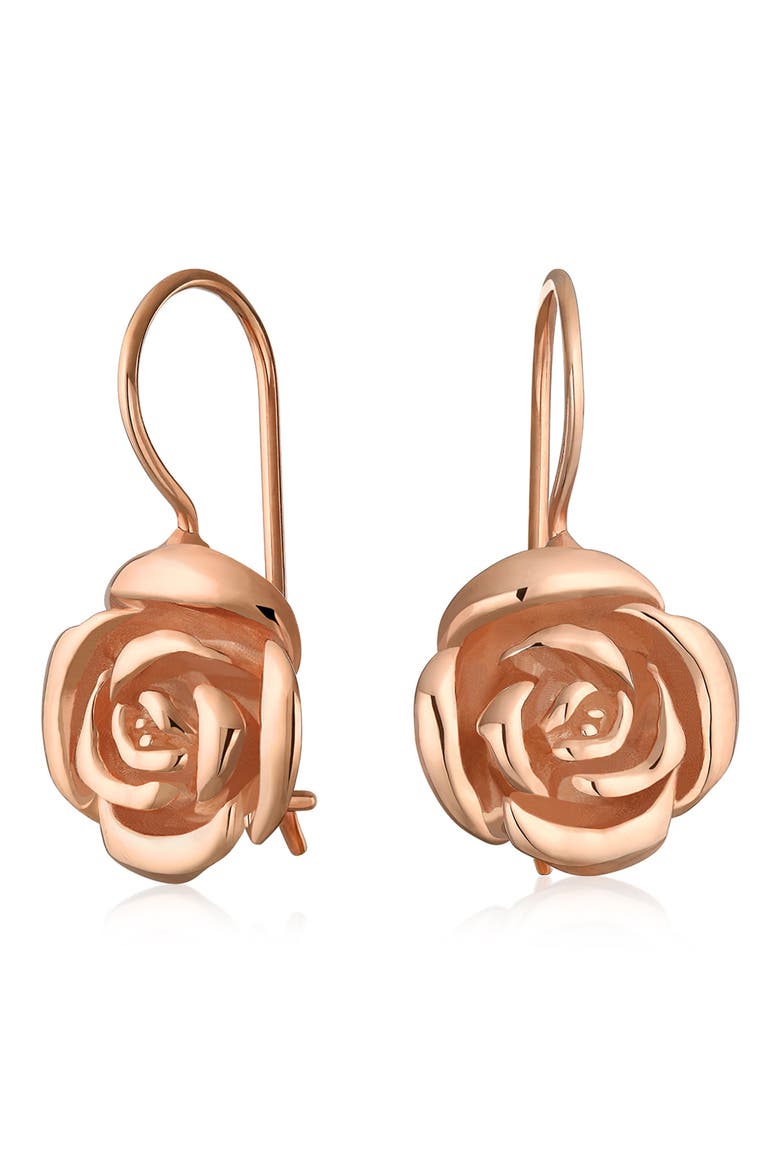 Flower Drop Earrings, Main, color, ROSE