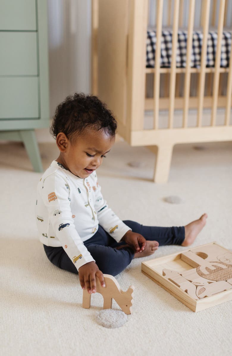 Pehr Henley Organic Cotton Bodysuit, Alternate, color, Rush Hour