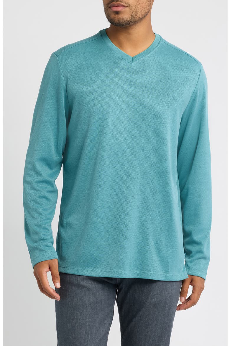 Keyport Diamond Long Sleeve V-Neck IslandZone® T-Shirt, Main, color, BLUE CHAISE