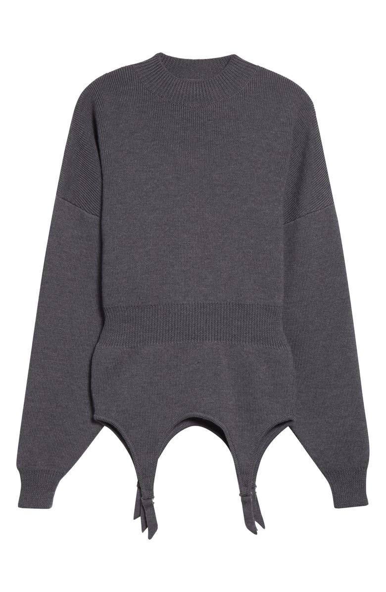 Jean Paul Gaultier Batwing Sleeves Wool Sweater, Alternate, color, Middle Grey