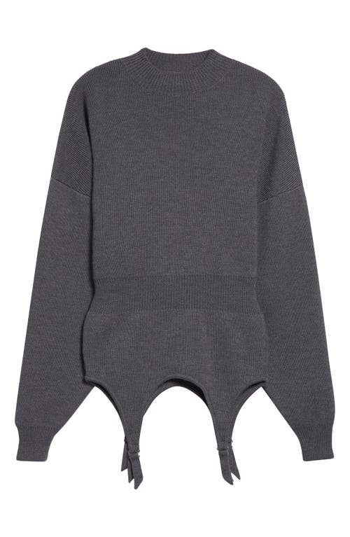Jean Paul Gaultier Batwing Sleeves Wool Sweater In Gray