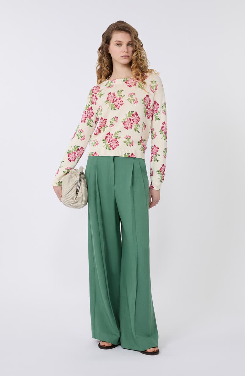 Weekend Max Mara Floral Sweater, Alternate, color, Ecru