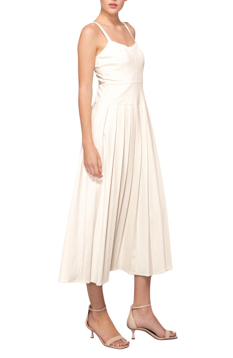MELLODAY Pleated Sundress, Alternate, color, Ivory